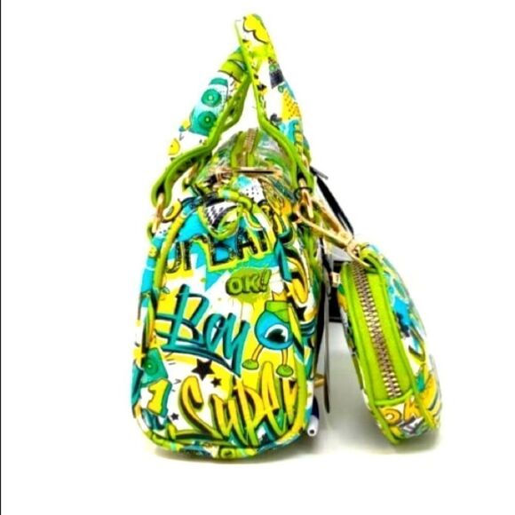 2-N-1 Graffiti Mini Handbag and Wallet - Picture 3 of 4